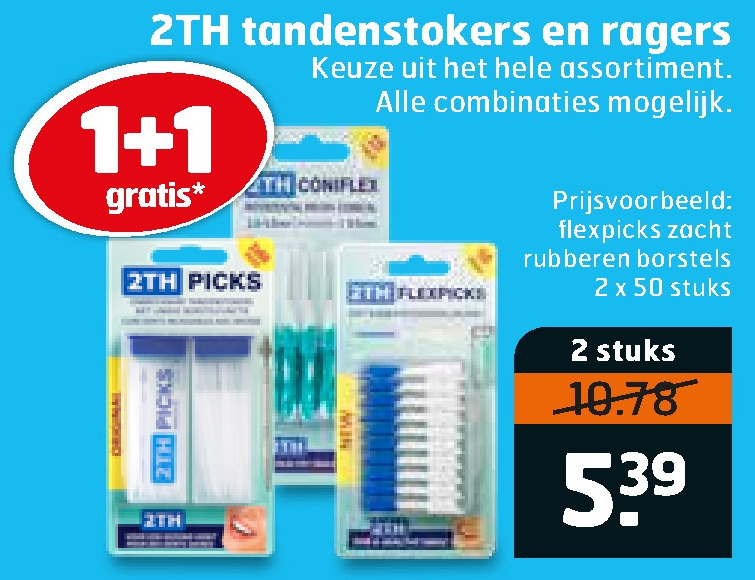 2TH   tandenstokers, interdentale ragers folder aanbieding bij  Trekpleister - details