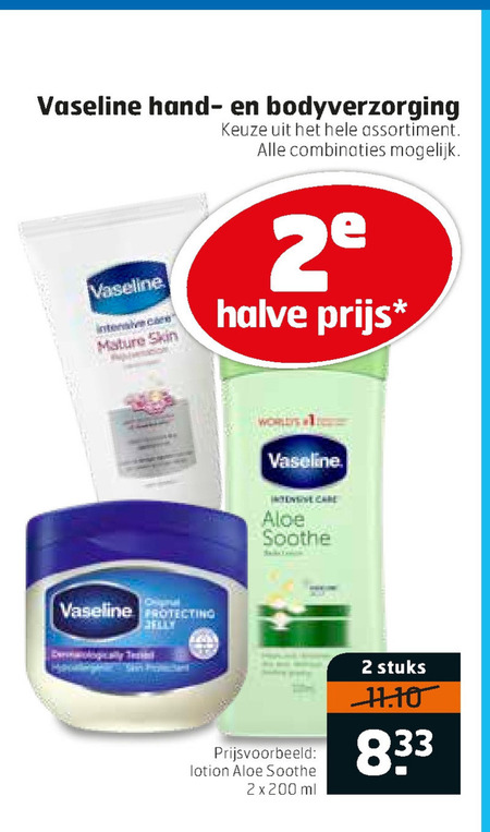 Vaseline   bodylotion, handcreme folder aanbieding bij  Trekpleister - details