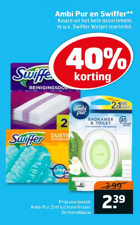 Swiffer   vloerwisdoekjes, luchtverfrisser folder aanbieding bij  Trekpleister - details