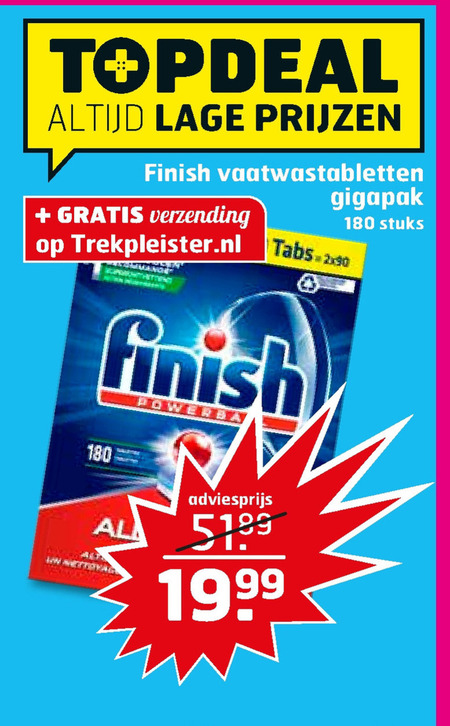 Finish   vaatwasmiddel folder aanbieding bij  Trekpleister - details