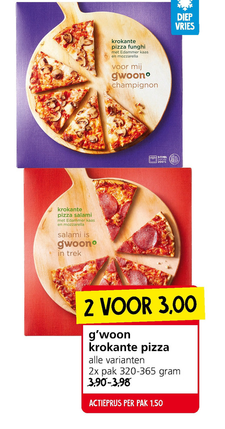 Gwoon   diepvriespizza folder aanbieding bij  Jan Linders - details