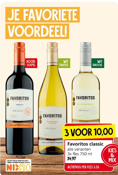 Favoritos   witte wijn, rode wijn folder aanbieding bij  Jan Linders - details