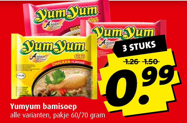 Yum Yum   noodles folder aanbieding bij  Boni - details