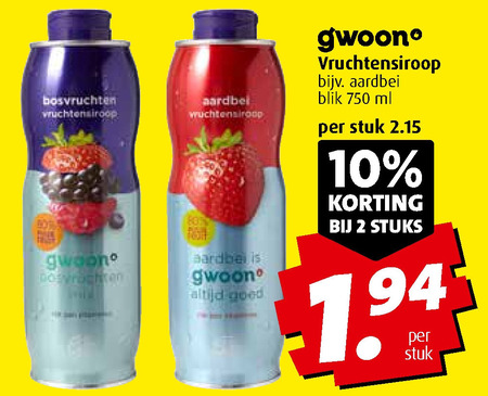 Gwoon   limonadesiroop folder aanbieding bij  Boni - details