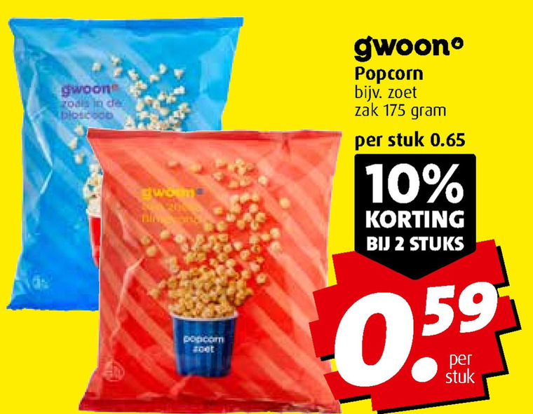 Gwoon   popcorn folder aanbieding bij  Boni - details