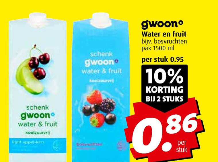 Gwoon   fruitdrank folder aanbieding bij  Boni - details