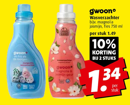 Gwoon   wasverzachter folder aanbieding bij  Boni - details