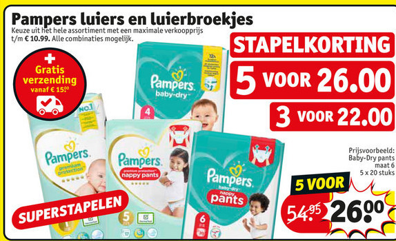 Pampers   luiers, luierbroekjes folder aanbieding bij  Kruidvat - details