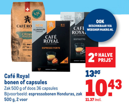 Cafe Royal   koffiebonen, koffiecups folder aanbieding bij  Makro - details