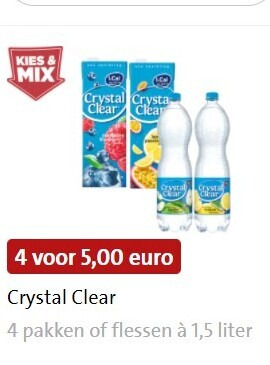 Crystal Clear   fruitdrank folder aanbieding bij  Jumbo - details