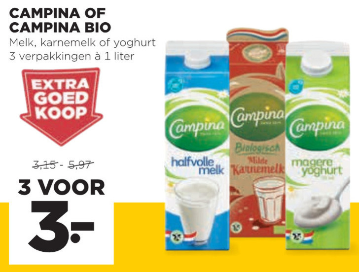 Campina   melk, karnemelk folder aanbieding bij  Jumbo - details