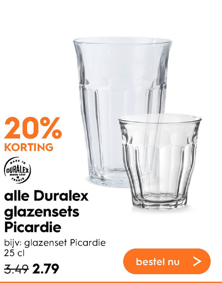 Duralex   glas folder aanbieding bij  Blokker - details