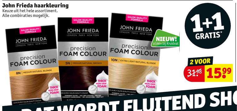 John Frieda   haarkleuring folder aanbieding bij  Kruidvat - details