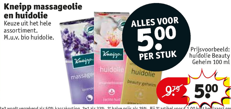 Kneipp   massageolie, huidolie folder aanbieding bij  Kruidvat - details