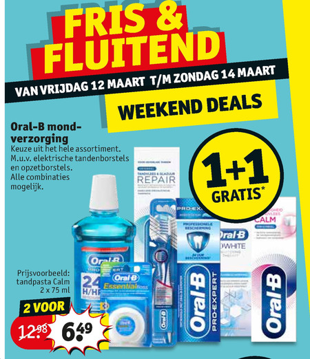 Oral-B   tandpasta, mondwater folder aanbieding bij  Kruidvat - details