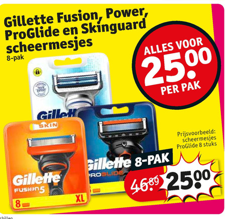 Gillette   scheermesjes folder aanbieding bij  Kruidvat - details