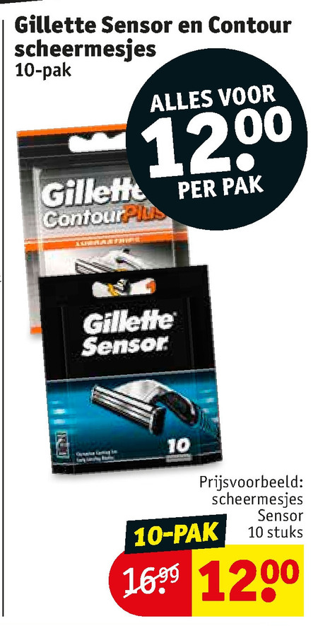 Gillette   scheermesjes folder aanbieding bij  Kruidvat - details