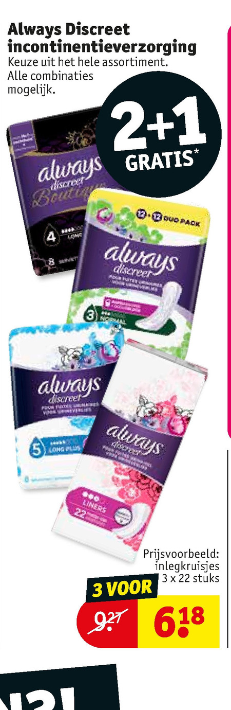 Always   incontinentieverband folder aanbieding bij  Kruidvat - details