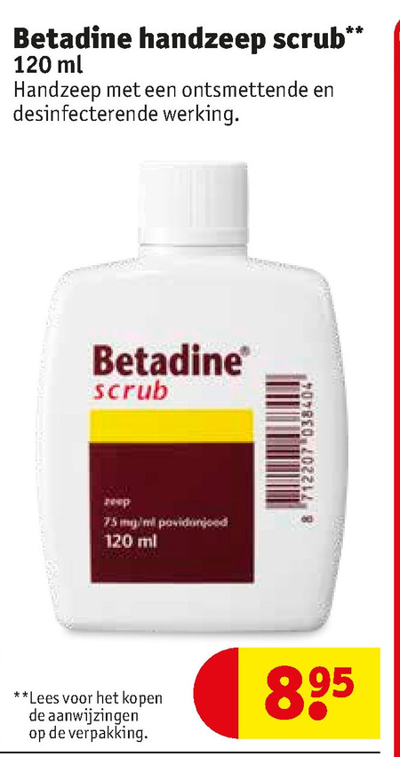 Betadine   handzeep folder aanbieding bij  Kruidvat - details