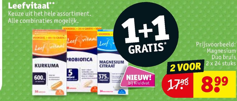 Leef Vitaal   voedingssupplement folder aanbieding bij  Kruidvat - details