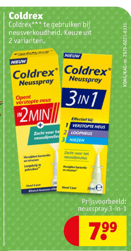 Coldrex   neusspray folder aanbieding bij  Kruidvat - details