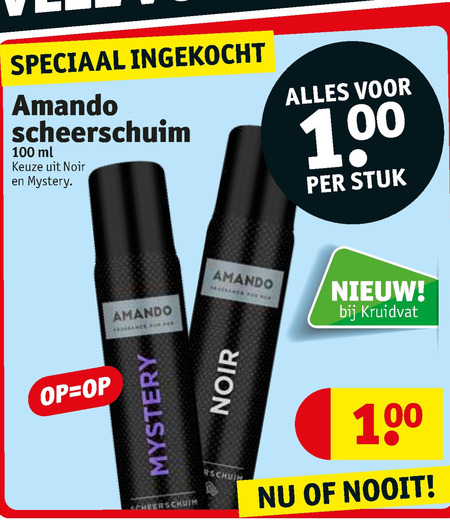 Amando   scheerschuim folder aanbieding bij  Kruidvat - details