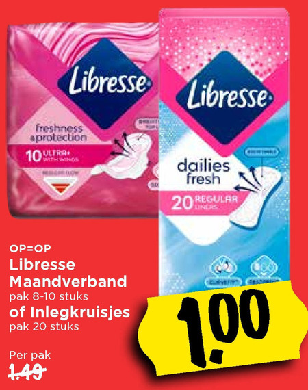 Libresse   inlegkruisjes, maandverband folder aanbieding bij  Vomar - details