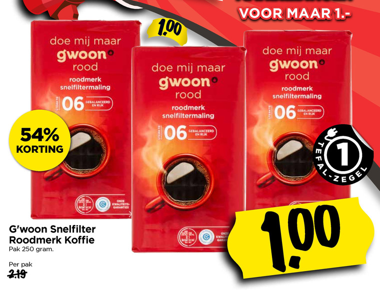 Gwoon   koffie folder aanbieding bij  Vomar - details