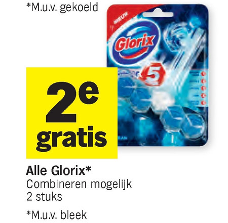 Glorix   toiletreiniger, toiletblok folder aanbieding bij  Albert Heijn - details