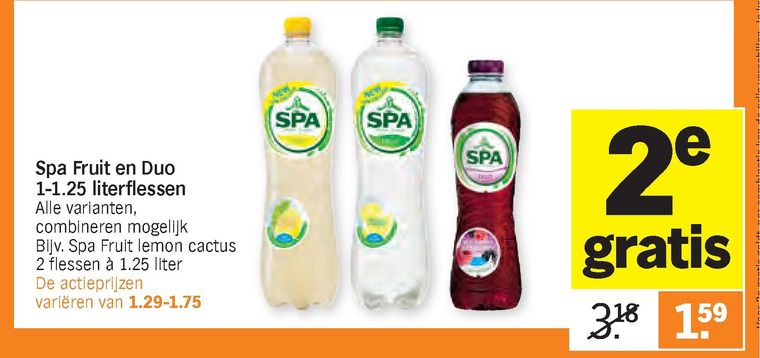 Spa en Fruit   fruitdrank folder aanbieding bij  Albert Heijn - details