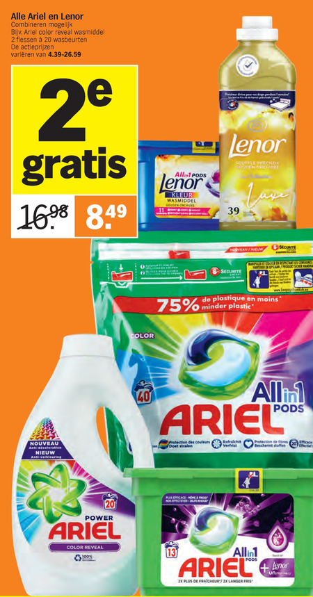 Lenor   wasmiddel, wasverzachter folder aanbieding bij  Albert Heijn - details