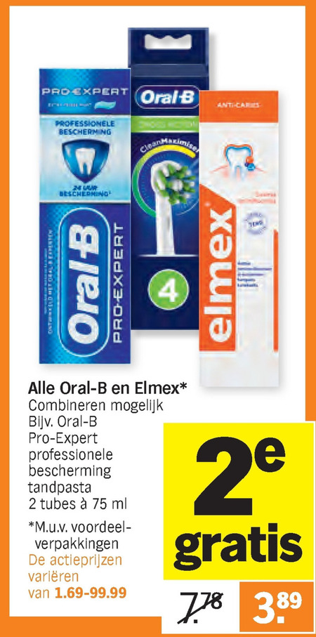 Elmex   tandenborstel, tandpasta folder aanbieding bij  Albert Heijn - details