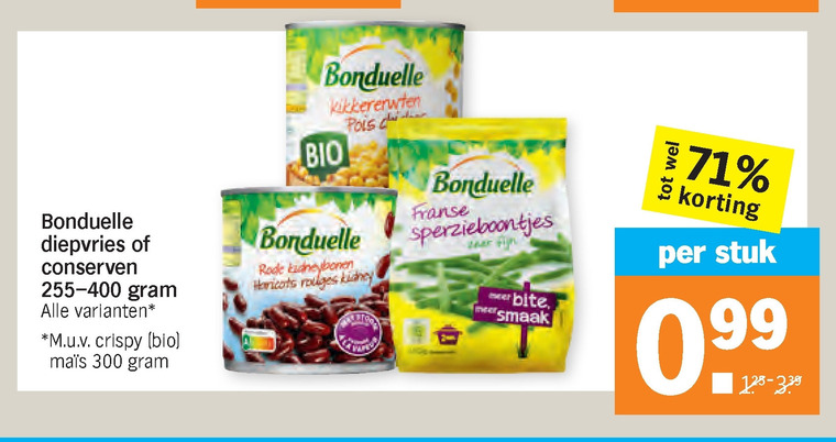 Bonduelle   groenteconserven, diepvriesgroente folder aanbieding bij  Albert Heijn - details