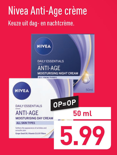 Nivea   nachtcreme, dagcreme folder aanbieding bij  Aldi - details