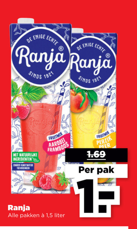 Ranja   fruitdrank folder aanbieding bij  Plus - details