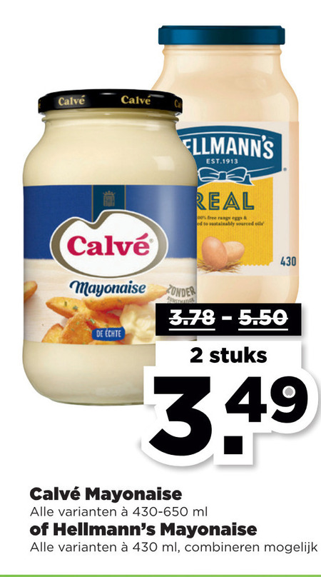 Hellmans   mayonaise folder aanbieding bij  Plus - details