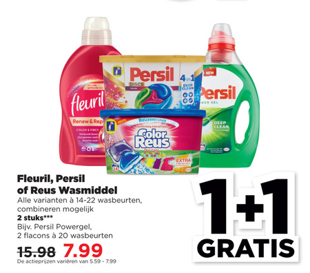 Fleuril   wasmiddel folder aanbieding bij  Plus - details