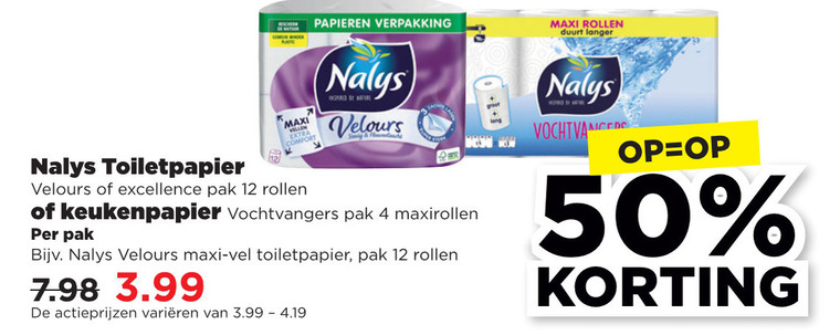 Nalys   toiletpapier, keukenpapier folder aanbieding bij  Plus - details