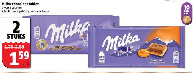 Milka   chocolade folder aanbieding bij  Poiesz - details