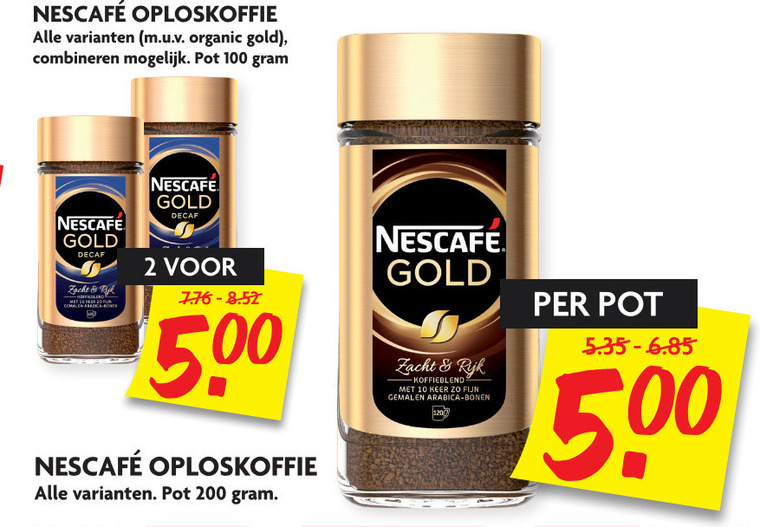 Nescafe   oploskoffie folder aanbieding bij  Dekamarkt - details