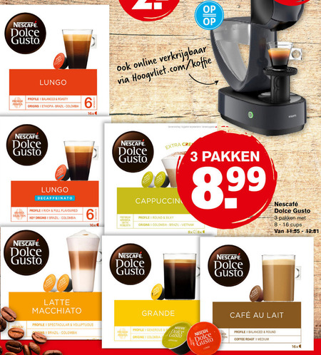 Nescafe   dolce gusto capsules folder aanbieding bij  Hoogvliet - details