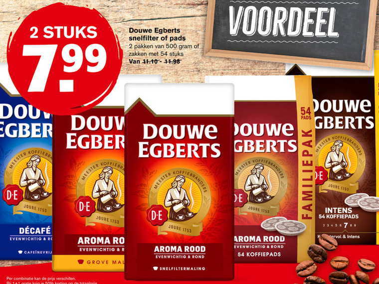 Douwe Egberts   koffie, koffiepad folder aanbieding bij  Hoogvliet - details
