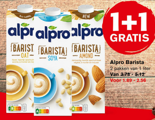 Alpro   koffiemelk folder aanbieding bij  Hoogvliet - details