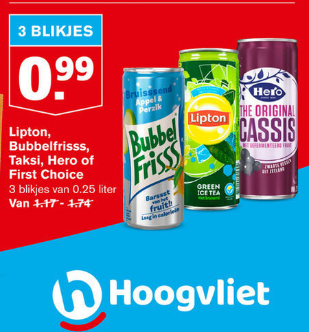 Lipton   ice tea, frisdrank folder aanbieding bij  Hoogvliet - details