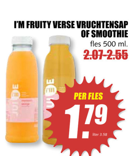 Im Fruity   vruchtensap, fruitsmoothie folder aanbieding bij  MCD Supermarkt Basis - details