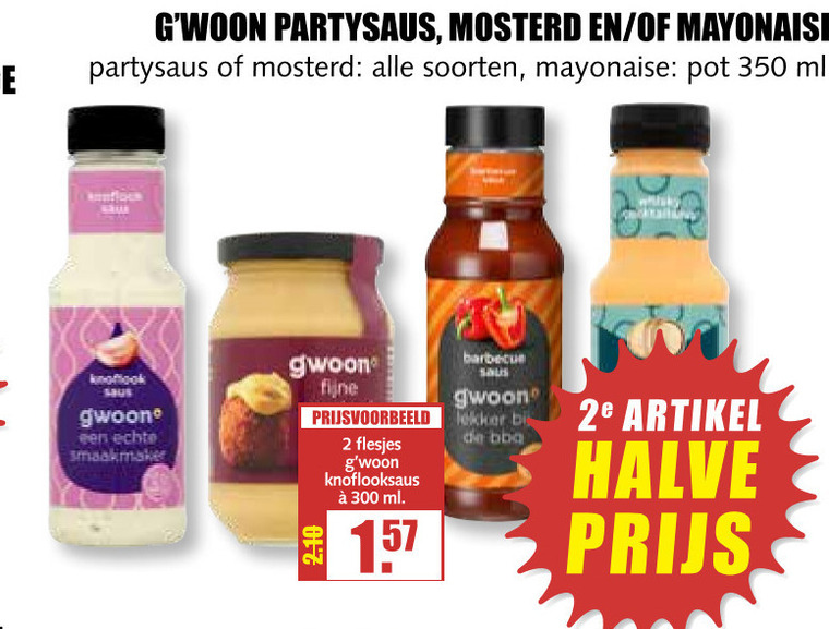 Gwoon   mosterd, mayonaise folder aanbieding bij  MCD Supermarkt Basis - details