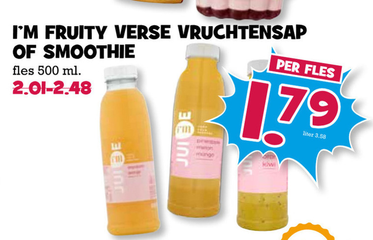 Im Fruity   vruchtensap, fruitsmoothie folder aanbieding bij  Boons Markt - details