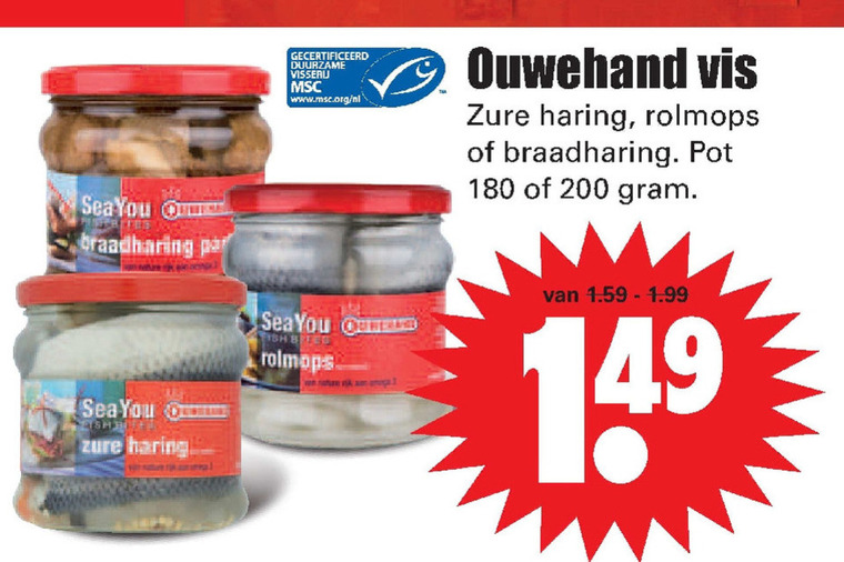 Ouwehand   rolmops, haring folder aanbieding bij  Dirk - details