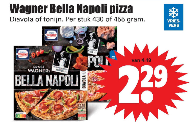 Wagner   diepvriespizza folder aanbieding bij  Dirk - details