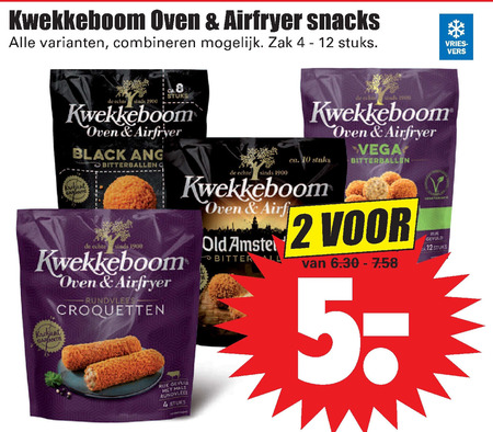 Kwekkeboom   snack, bitterballen folder aanbieding bij  Dirk - details